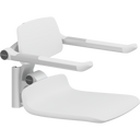 Pressalit PLUS replacement shower seat – 450 mm – Back & Armrests, Standard Seat, White