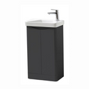 Kartell K-VIT Arc 500mm Floor Standing 2 Door Cloakroom Unit with Ceramic Basin - Matt Graphite