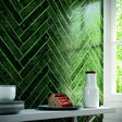 Avalon emerald crackle glaze gloss ceramic finger wall tile 38x235mm