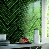 Avalon emerald crackle glaze gloss ceramic finger wall tile 38x235mm