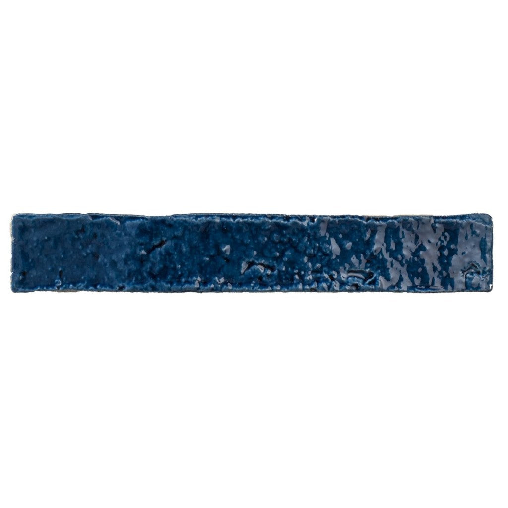 Avalon indigo blue crackle gloss finger tile close-up