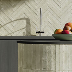 Avalon olive rustic matt ceramic finger wall tile 38x235mm