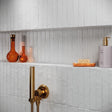 Avalon white rustic matt ceramic finger wall tile 38x235mm