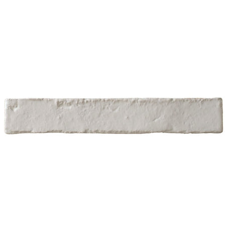 Avalon white rustic matt finger tile close-up