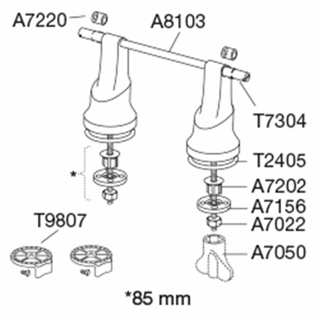 Pressalit raised cross-bar hinge drawing