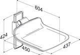 Pressalit PLUS shower seat 450 seat only, 240 mm manual – dimension drawing (mm)