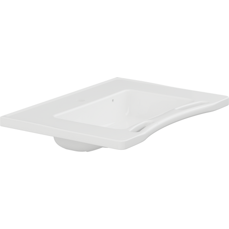 Pressalit MATRIX MEDIUM wash basin with overflow and integrated handrails, white