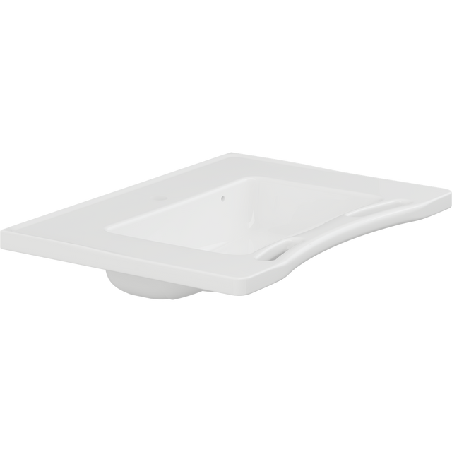 Pressalit MATRIX MEDIUM wash basin with overflow and integrated handrails, white