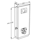 Pressalit SELECT TL1 manual toilet lifter dimensions drawing