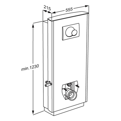 Pressalit SELECT TL1 manual toilet lifter dimensions drawing