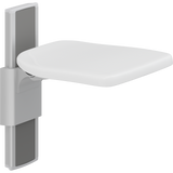 Pressalit PLUS folding seat – Height Adjustable, Wall Mounted, White