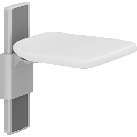 Pressalit PLUS folding seat – Height Adjustable, Wall Mounted, White