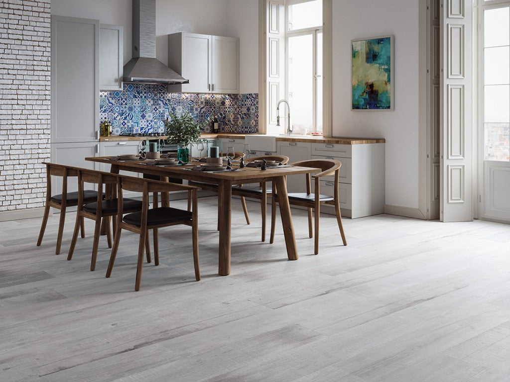 Bar Harbor ash wood effect matt porcelain wall & floor tile, 200x1200mm