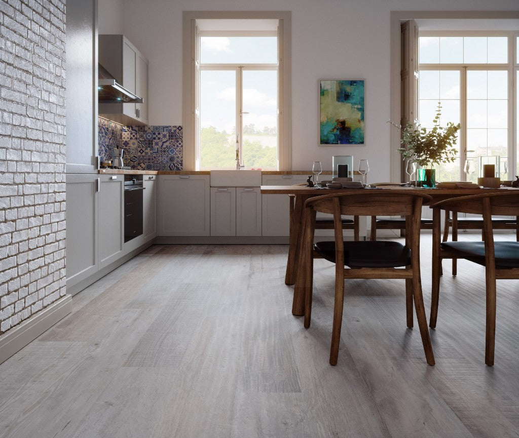 Bar Harbor ash wood effect matt porcelain wall & floor tile, 200x1200mm – view 2