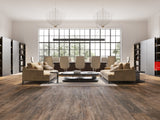 Bar Harbor brown wood effect matt porcelain wall & floor tile, 200x1200mm