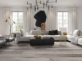 Bar Harbor grey wood effect matt porcelain wall & floor tile, 200x1200mm