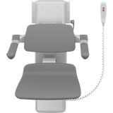 Pressalit PLUS electric shower seat 450 – armrests folded