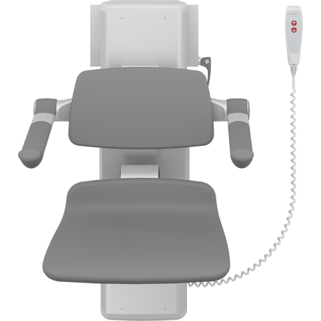 Pressalit PLUS electric shower seat 450 – armrests folded