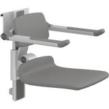 Pressalit PLUS shower seat – 450 mm Manual – Back & Armrests, Standard Seat, Anthracite