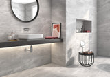 Beaufort Grey marble effect matt ceramic wall tile 250x500mm – image 2