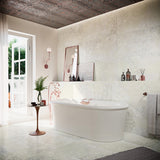 Boothbay sand vintage pattern matt porcelain tile 500x1000mm laid in a room