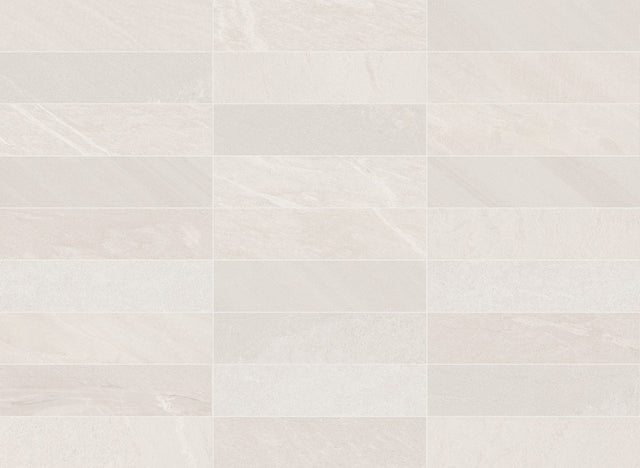 Branford ivory stone effect matt porcelain wall and floor tile 70x280mm
