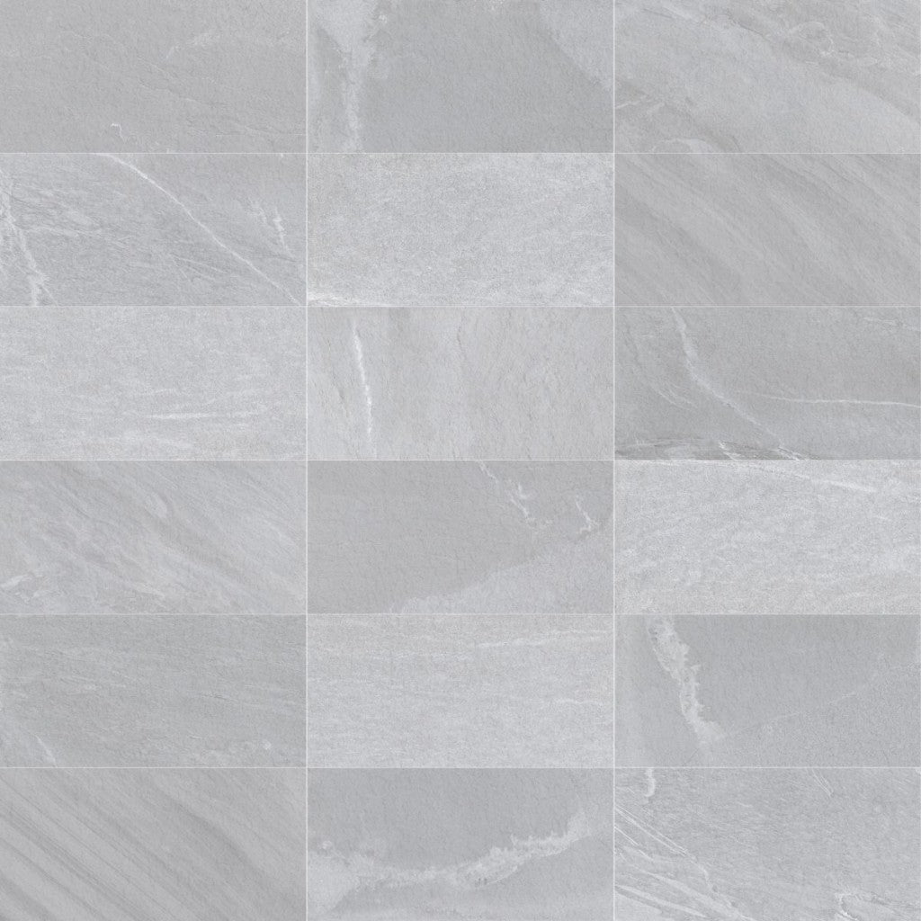Branford Light Grey Stone Effect Anti-Slip Matt Porcelain Wall & Floor ...