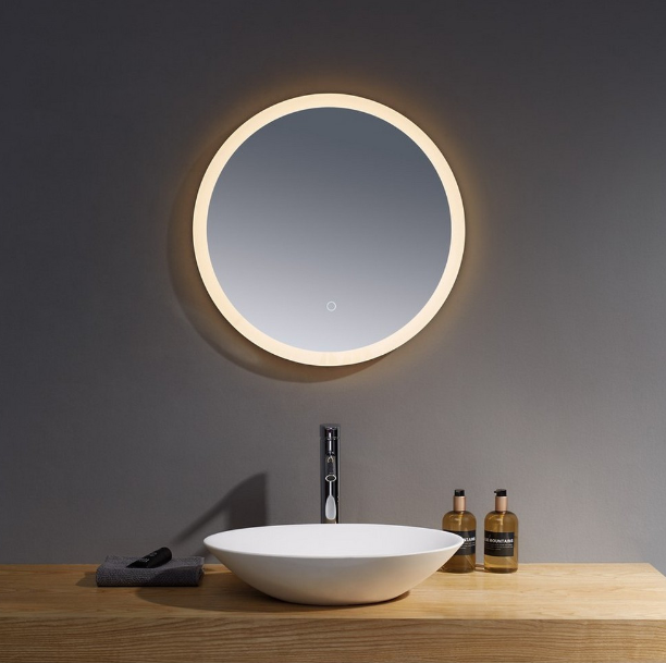 Kartell K-VIT Burleigh 600mm Round Mirror with White Acrylic Edge (BUW60)