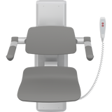 Pressalit PLUS electric height adjustable shower seat 450 – in use