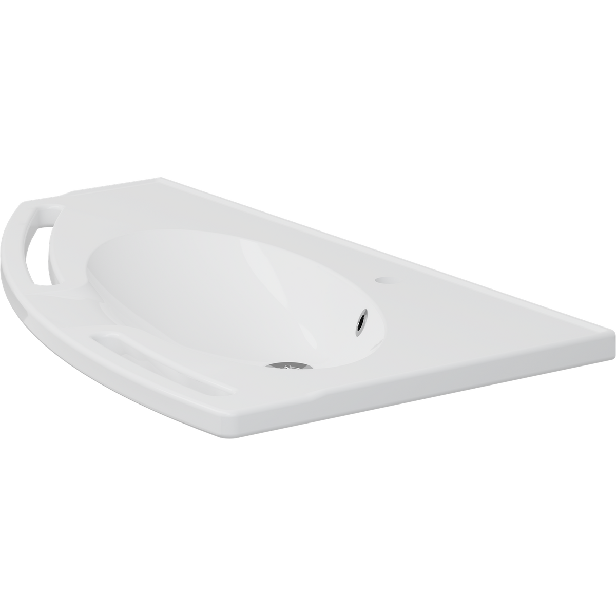 Pressalit MATRIX ANGLE wash basin, left-facing, with overflow