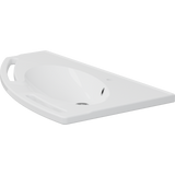Pressalit MATRIX ANGLE wash basin, left-facing, with overflow