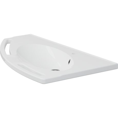 Pressalit MATRIX ANGLE wash basin, left-facing, with overflow