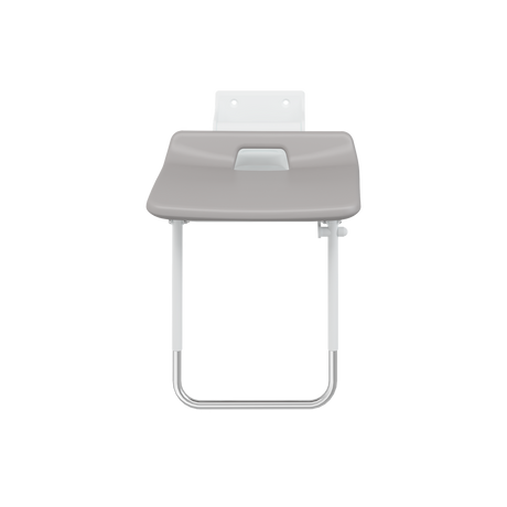 Pressalit VALUE IV folding shower seat with support leg – view 2