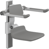 Pressalit PLUS shower seat – 310 mm Manual – Back & Armrests, Standard Seat, Anthracite