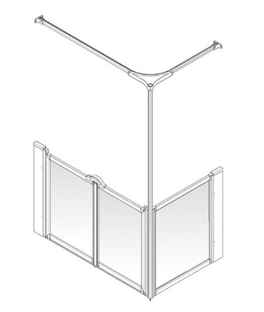 AKW Option C Half Height Carer Shower Screen Set for Shower Trays, photo 3