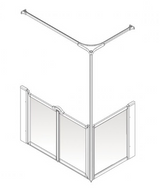 AKW Option C Half Height Carer Shower Screen Set for Shower Trays, photo 3