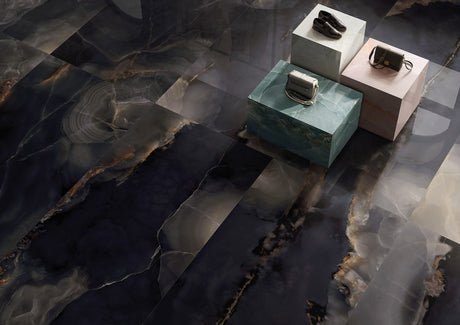 Cape May Black Onyx Effect Matt Porcelain Wall & Floor Tile 600x1200mm