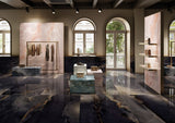 Cape May Black Onyx Effect Polished Porcelain Wall & Floor Tile 600x1200mm, view 2