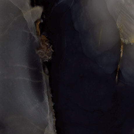 Cape May Black Onyx Effect Polished Porcelain Wall & Floor Tile 600x1200mm, view 4