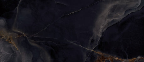 Cape May Black Onyx Effect Polished Porcelain Wall & Floor Tile 600x1200mm, view 5
