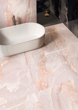 Cape May Pink Onyx Effect Polished Porcelain Wall & Floor Tile 600x1200mm, view 2