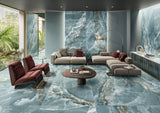 Cape May Turquoise Onyx Effect Polished Porcelain Wall & Floor Tile 600x1200mm, view 2