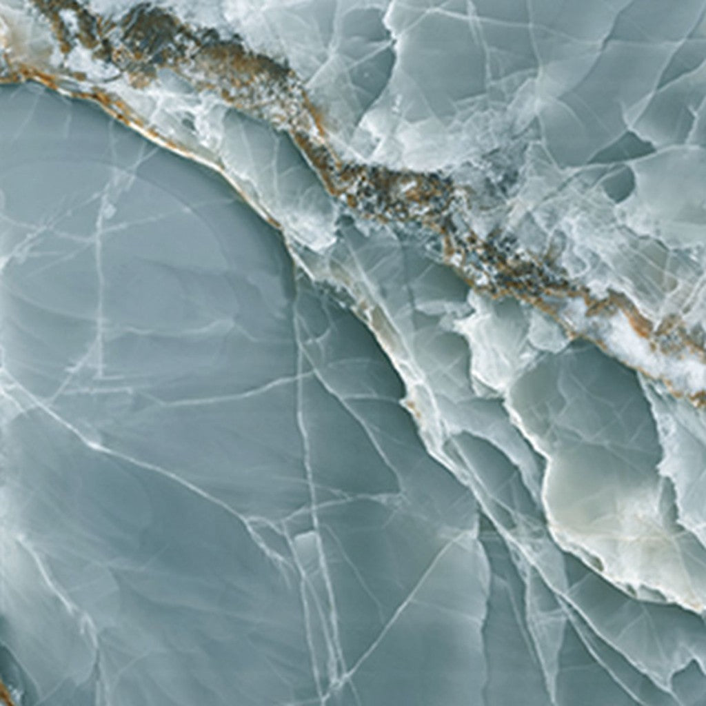 Cape May Turquoise Onyx Effect Polished Porcelain Wall & Floor Tile 600x1200mm, view 3