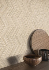 Carmel Beige Herringbone Decor Matt Porcelain Wall Tile 600x1200mm, view 2