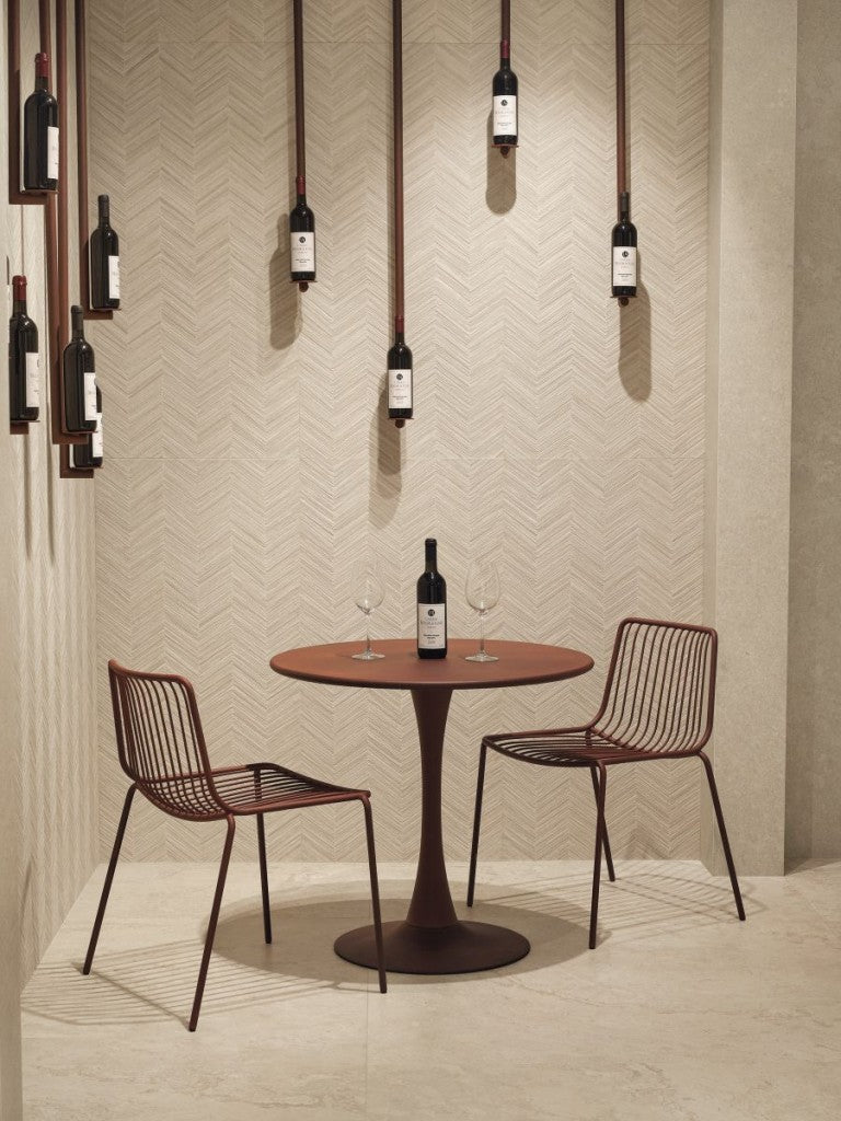 Carmel Beige Herringbone Decor Matt Porcelain Wall Tile 600x1200mm, view 3