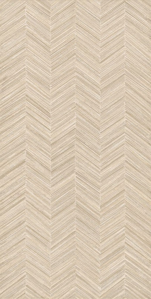 Carmel Beige Herringbone Decor Matt Porcelain Wall Tile 600x1200mm, view 4