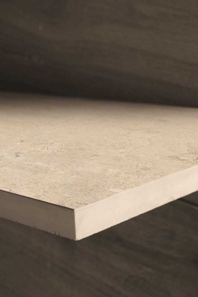 Carmel Beige Varied Stone Effect Matt Porcelain Outdoor Paving Tile 1000x1000x20mm, view 4