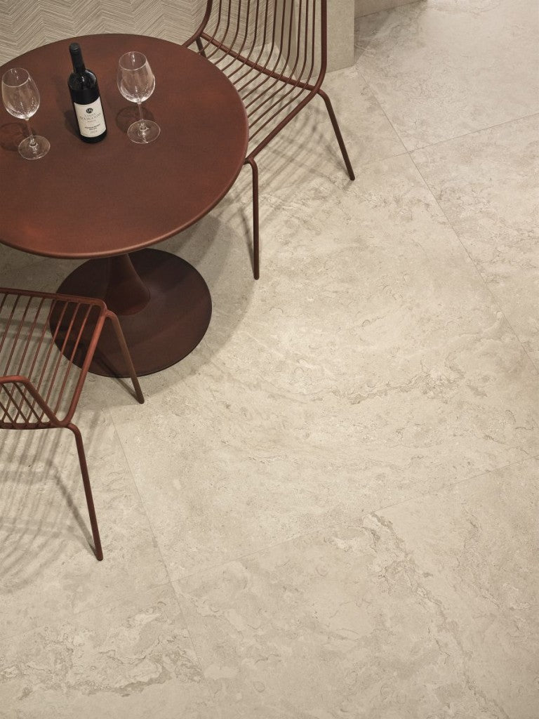 Carmel Beige Varied Stone Effect Matt Porcelain Wall & Floor Tile 1000x1000mm, view 3