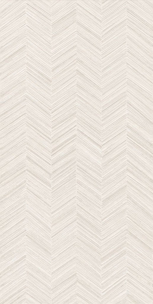 Carmel White Herringbone Decor Matt Porcelain Wall Tile 600x1200mm, view 5