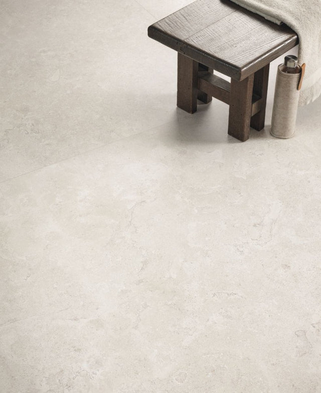Carmel White Minimal Stone Effect Matt Porcelain Wall & Floor Tile 1000x1000mm